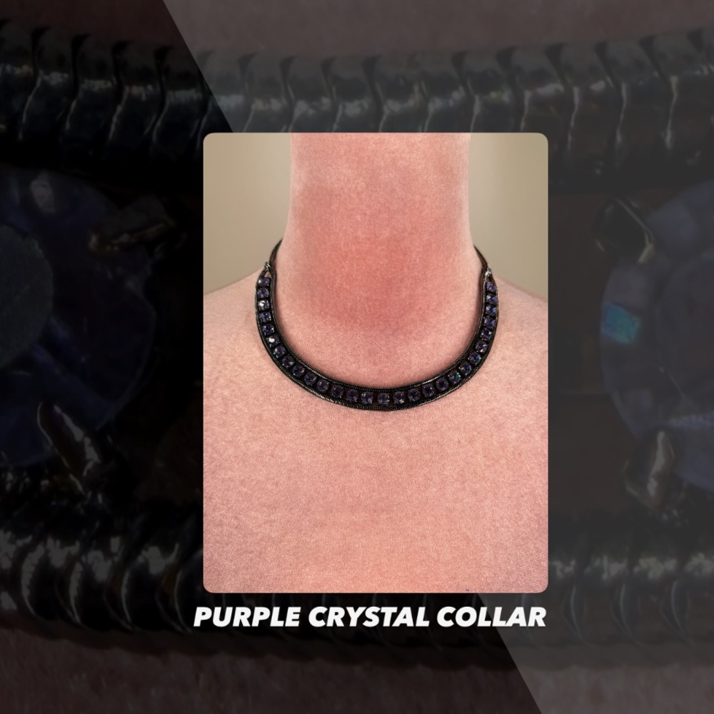 EUC Purple Crystal Collar Necklace